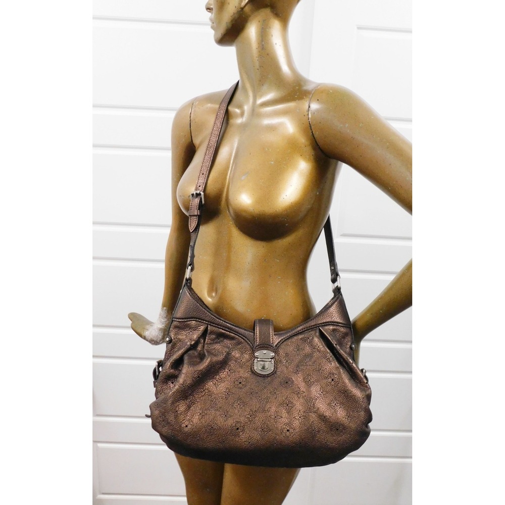 Louis Vuitton Metallic Brown Mahina Leather XS Crossbody Hobo Bag - Picture 2 of 11